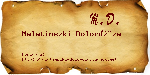 Malatinszki Doloróza névjegykártya